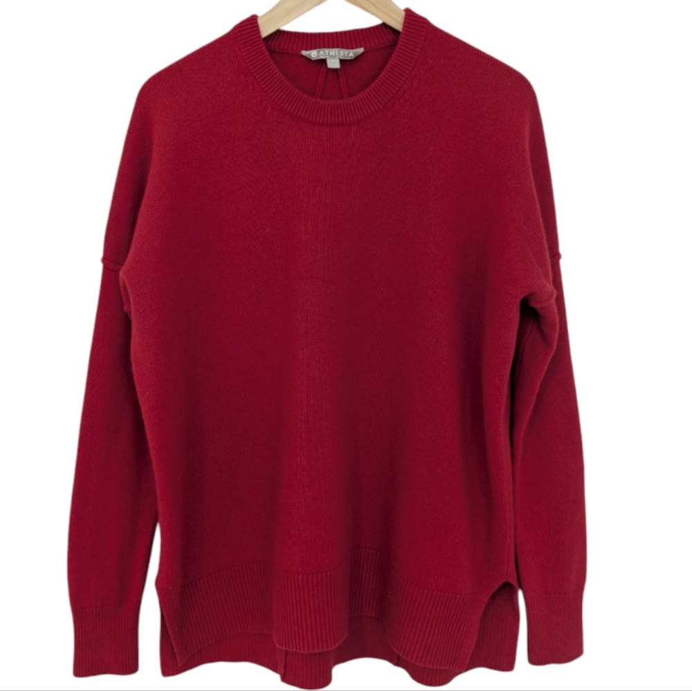 Red Athleta Wool Cashmere Blend Sweater In Size Small